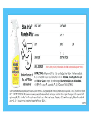 Star brite Mildew Stain Remover Rebate Form