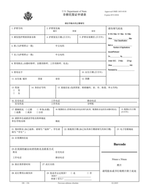 US Nonimmigrant Visa Application Form DS-156