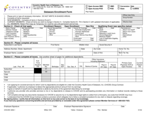 Coventry Health Care Delaware Enrollment Form
