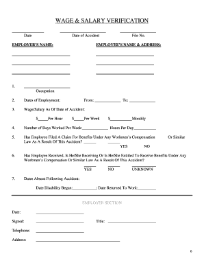 Wage & Salary Verification Form