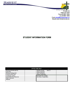 Student Information Form