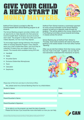 Commonwealth Bank School Banking Form
