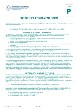 Preschool Enrolment Form