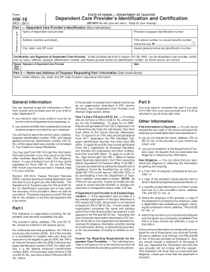 Hawaii Dependent Care Provider Certification Form
