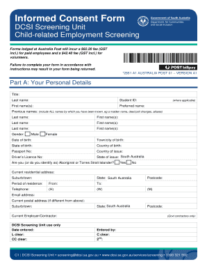 DCSI Child-Related Employment Screening Form