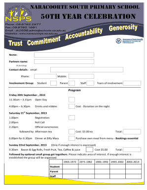 primary school registration form