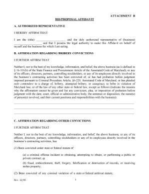 Bid/Proposal Affidavit