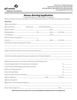 Girl Scouts Money-Earning Application