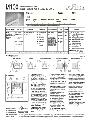 M100 Linear Fluorescent Direct Surface Pendant Wall