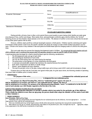 Hamilton County Parenting Schedule