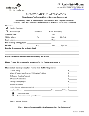 Girl Scouts Money-Earning Application
