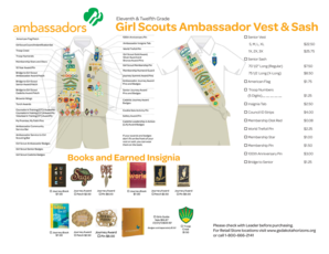 Girl Scouts Ambassador Vest & Sash Order Form
