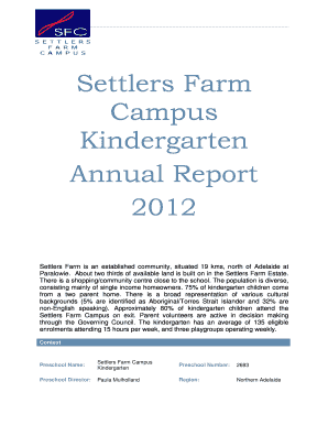 Pm international marketingplan pdf - Settlers Farm Campus Kindergarten Annual Report 2012 - settlerspre sa edu