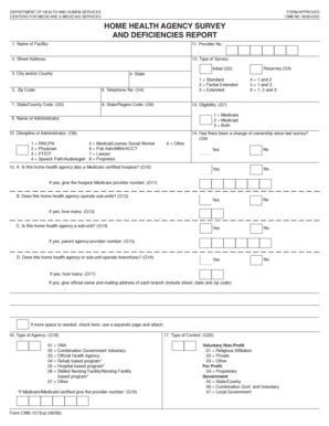 Home Health Agency Survey and Deficiencies Report