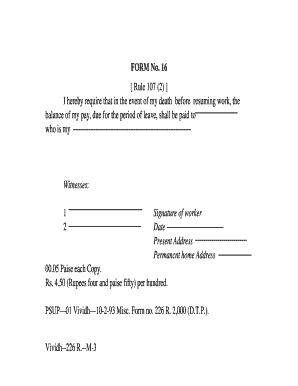 form 16 rule 107 2 pdf download