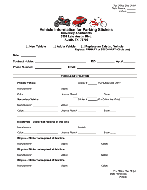 University Parking Sticker Application