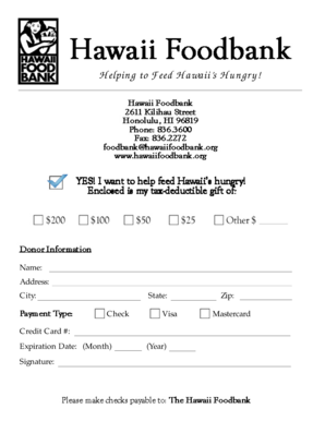 Hawaii Donation Form