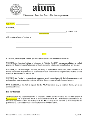 AIUM Ultrasound Practice Accreditation Agreement