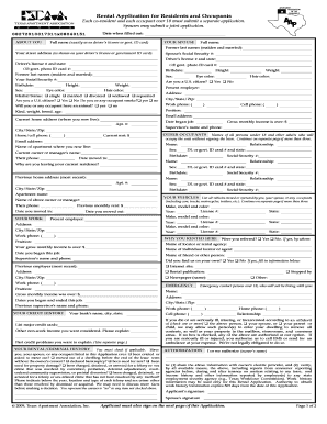 Rental Application for Residents and Occupants