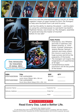 The Avengers Order Form