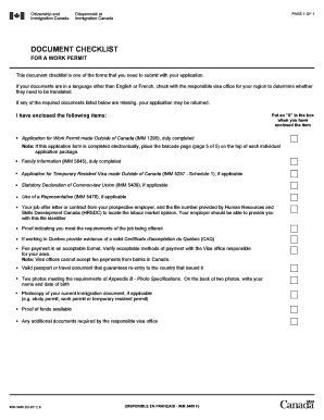 Canada Work Permit Document Checklist