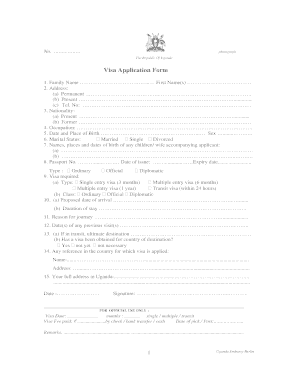 Uganda Visa Application Form