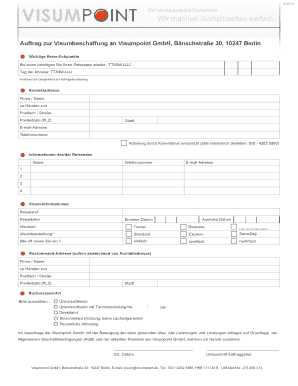 UK Business Visitor Visa Application Form