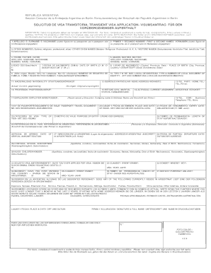 Solicitud de Visa Transitoria