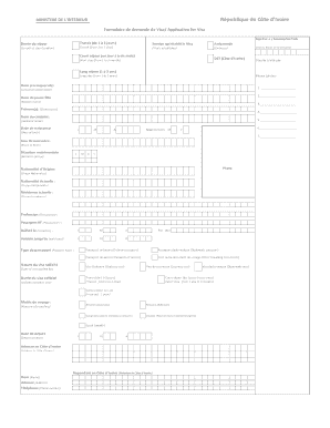 Formulaire de demande de Visa