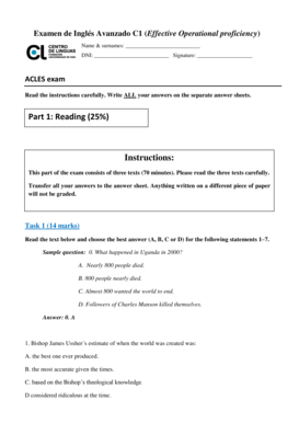 Advanced English C1 Exam