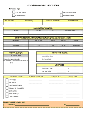 Student Loan Status Management Update Form