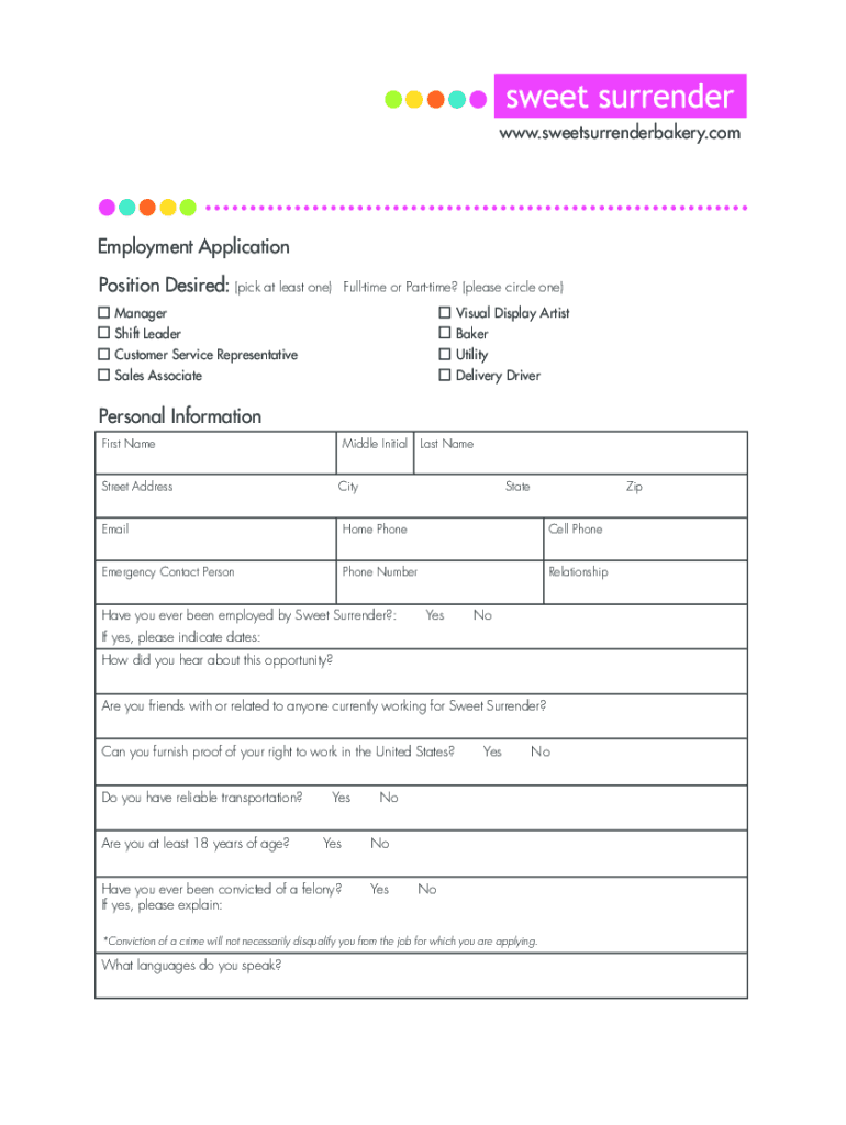 cell job application Preview on Page 1