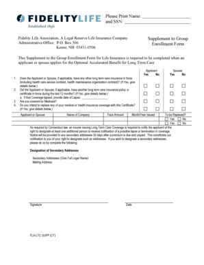 Fidelity Life Long Term Care Enrollment Supplement