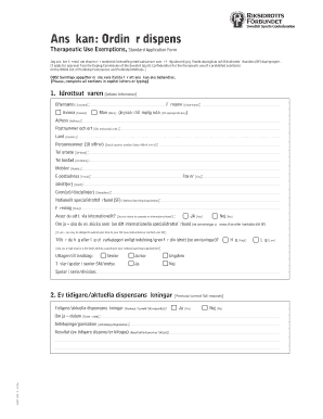 Therapeutic Use Exemption Application Form