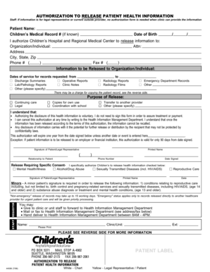 Authorization to Release Patient Health Information