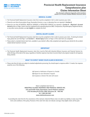 Provincial Health Replacement Insurance Claim Form