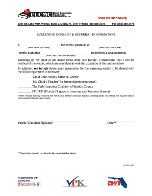 Child Care Screening Consent Form