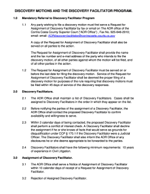 Discovery Motion Request Form