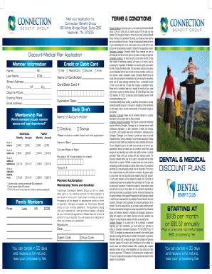 Connection Benefit Group Discount Medical Plan Application