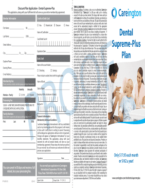Dental-Supreme-Plus Discount Plan Application