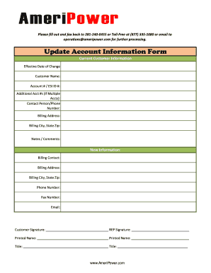 Update Account Information Form