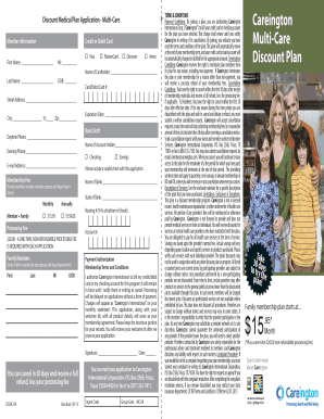 Discount Medical Plan Application