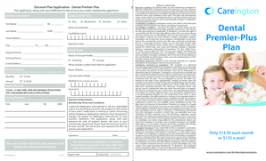 Dental Premier-Plus Discount Plan Application