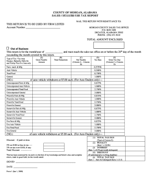 Alabama Sales Tax Report