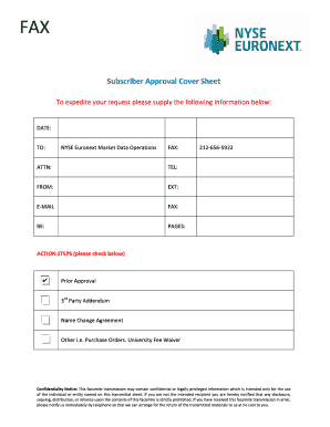 NYSE Market Data Subscription Agreement