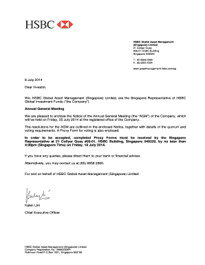 HSBC Global Investment Funds Annual General Meeting Proxy Form