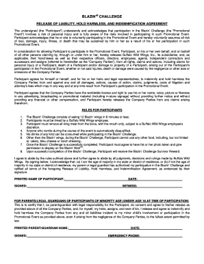 Blazin’ Challenge Release of Liability Agreement