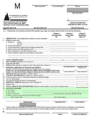 Monthly Sales Tax Return Form