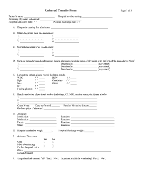 Universal Transfer Form