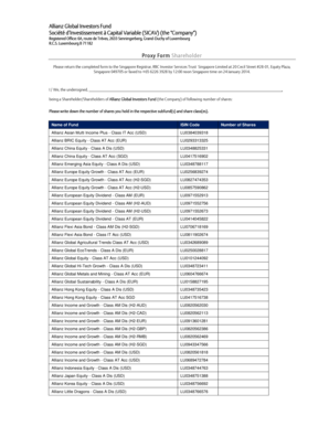 Allianz Global Investors Fund Proxy Form
